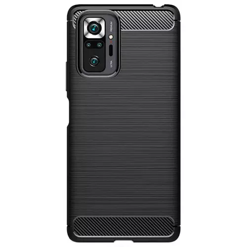 Xiaomi Redmi Note 10S Telefontok - Carbon Fiber fekete szilikon tok