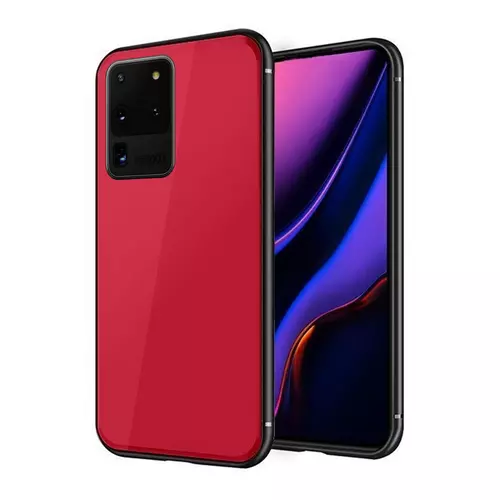 Samsung Galaxy S20 Ultra Telefontok - Forcell piros üveg hátlaptok
