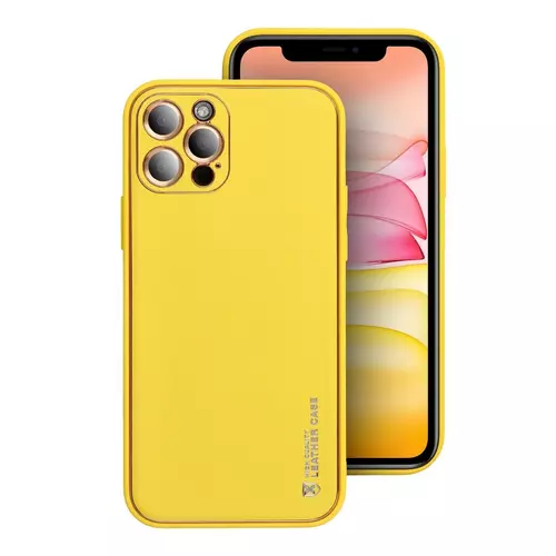 iPhone 12 Pro Max Telefontok - Forcell műbőr hátlap tok, sárga