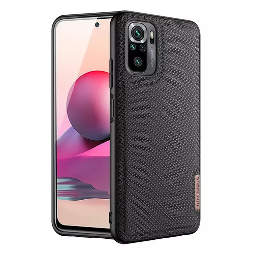 Xiaomi Redmi Note 10 Telefontok - Dux Ducis Fino fekete műanyag tok, szilikon kerettel