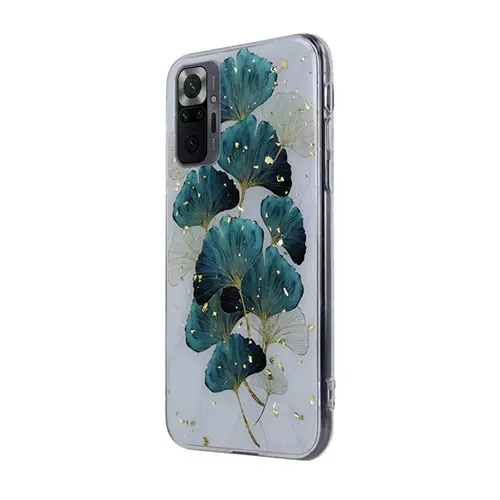 Xiaomi Redmi Note 10 Pro / Note 10 Pro Max Telefontok - Gold Glam levelek - mintás műanyag hátlap tok, szilikon kerettel