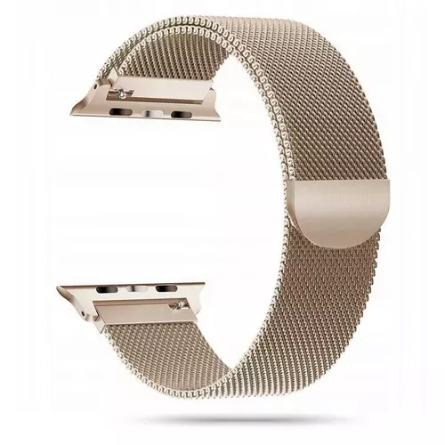Okosóra szíj - Apple Watch 2 / 3 / 4 / 5 / 6 / 7 / 8 / 9 / SE (38/40/41 mm) - mágneses arany fémszíj