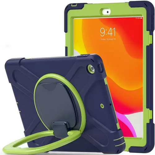 Tablettok iPad 2021 10.2 (iPad 9) - Tech-Protect X-Armor ütésálló, kitámasztható kék/zöld tablet tok