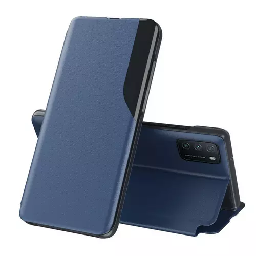Xiaomi Redmi 9T / Poco M3 Telefontok - Eco View bőrhatású kék mágneses könyvtok