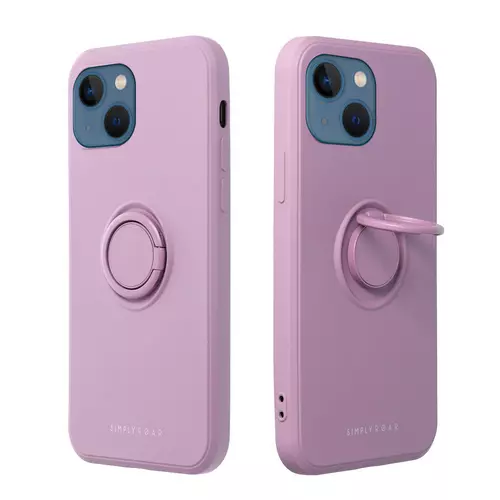 iPhone 13 Telefontok - Roar Amber lila szilikon tok, kitámasztó ujjgyűrűvel