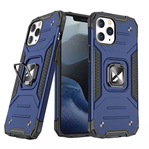 iPhone 13 Pro Max Telefontok - Ring Armor ütésálló kék tok kitámasztóval
