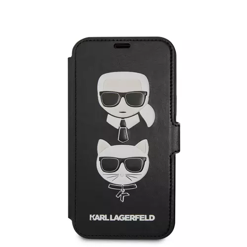 iPhone 12 Pro Telefontok - Karl Lagerfeld Ikonik könyvtok - Fekete