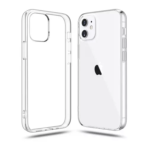 iPhone 12 Telefontok - 2 mm-es átlátszó szilikon hátlap tok