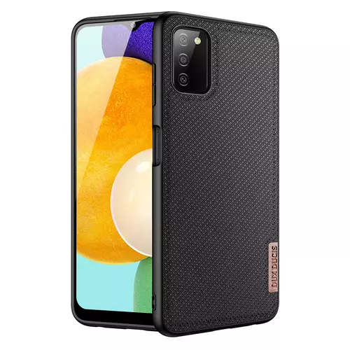 Samsung Galaxy A03s Telefontok - Dux Ducis Fino fekete műanyag tok, szilikon kerettel