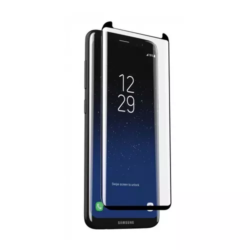 Samsung S9 Plus üvegfólia- Full Glue fekete kerettel ráhajlik az íves részre is