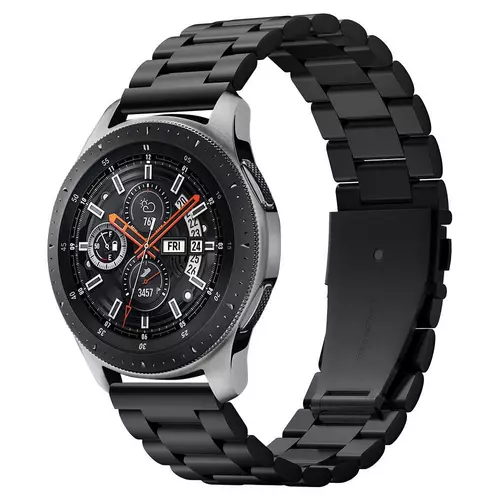 Okosóra fémszíj - Huawei Watch GT 3 (46 mm) - Spigen Modern Fit fekete fémszíj (22 mm szíj szélesség)