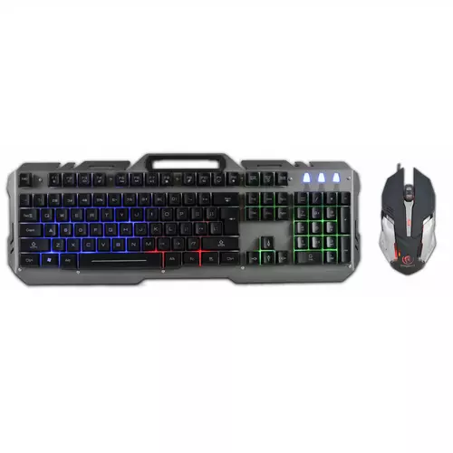 REBELTEC Intercopter2 Billentyűzet - vezetékes, fekete Gamer billentyűzet színes háttérvilágítással (angol kiosztású) + Gamer vezetékes egér