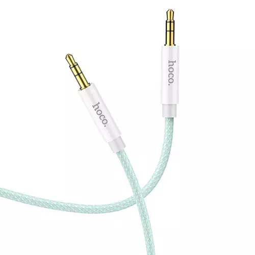 HOCO UPA19 kábel - zöld 3.5mm jack-jack audio AUX szövet kábel, 2m