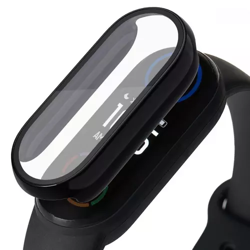 Okosóra védő tok - Fekete 360 fokos védő tok Xiaomi Mi Band 3 / 4 / 5 / 6 okosórához