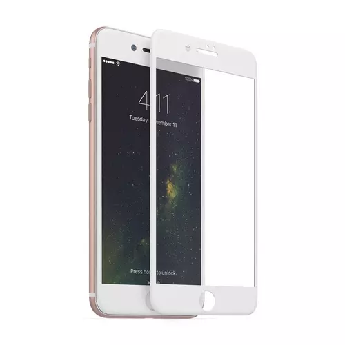 iPhone SE3 2022 Üvegfólia- 5D full glue, kemény tokbarát fólia fehér kerettel