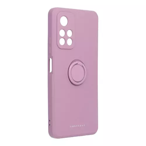 Xiaomi Poco M4 Pro 5G Telefontok - Roar Amber lila szilikon tok, kitámasztó ujjgyűrűvel