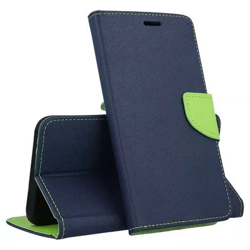 Samsung Galaxy A13 (A135F / A137F) Telefontok - FANCY kék-zöld szilikon keretes könyvtok