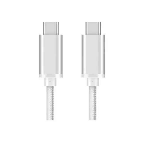 Lumann Adatkábel:- Type-C (USB-C) / Type-C (USB-C) ezüst szövet adatkábel, 1m