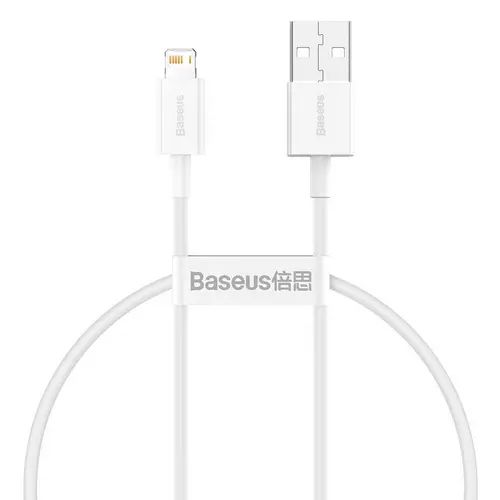 Baseus CALYS-02 - USB / Lightning fehér kábel, 2,4A 25 cm