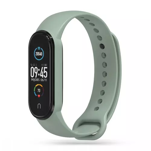 Okosóra szilikon szíj - Xiaomi Mi Smart Band 5 / 6 / 6 NFC / 7 - olivazöld szilikon szíj