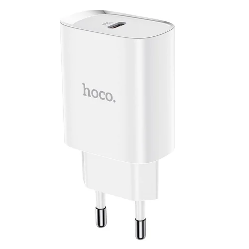 HOCO N14 Telefon töltő - TYPE-C fehér hálózati gyorstöltő fej, 20W