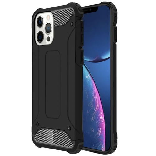 iPhone 14 Pro Telefontok - Defender II fekete ütésálló hátlap tok