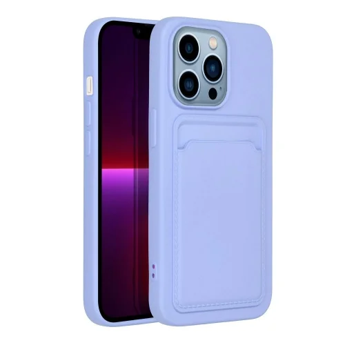 iPhone 14 Pro Max Telefontok - Forcell Card - kékes- lila kártyatartós szilikon hátlap tok