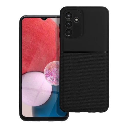 Samsung Galaxy A04s -Telefontok  Elegance fekete műanyag hátlap tok szilikon kerettel