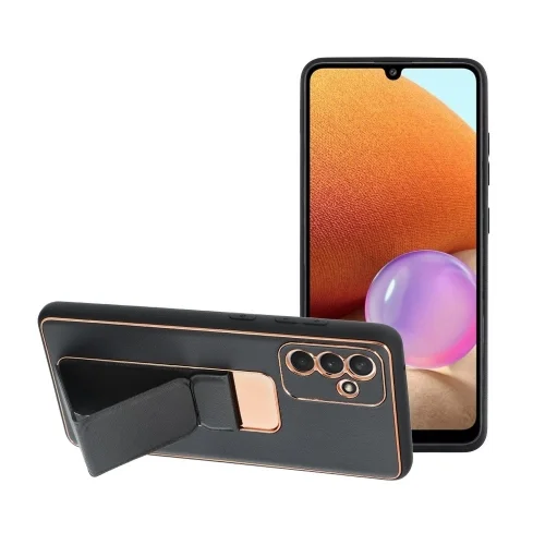 Samsung Galaxy A13 5G Telefontok - Forcell Kickstand műbőr hátlap tok, fekete