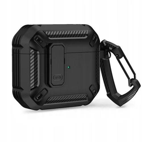 TECH-PROTECT X-CARBO AirPods Pro 1 tartó - fekete ütésálló AirPods PRO 1 tartó tok