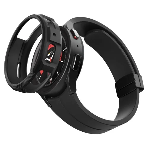 Okosóra védő tok - Samsung Galaxy Watch 5 Pro (45 mm) - SPIGEN LIQUID AIR fekete szilikon védőtok
