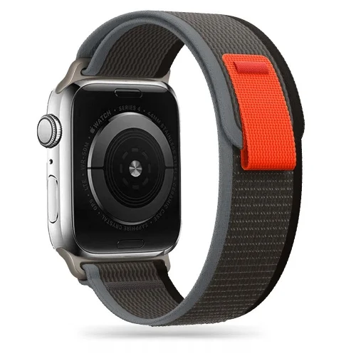 Okosóra szíj - Apple Watch Series 4/5/6/7/8/9/Ultra/SE (42/44/45/49 mm) - TECH-PROTECT Nylon fekete szövet szíj