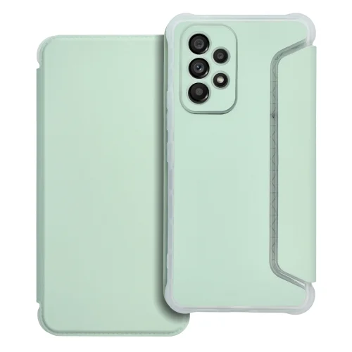 Samsung Galaxy A13 (A135F / A137F) Telefontok - Piano világoszöld könyvtok, áttetsző ütésálló szilikon kerettel