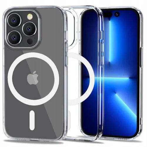 iPhone 12 Pro Telefontok- Tech-Protect Magmat MagSafe kompatibilis átlátszó műanyag hátlap tok, szilikon kerettel