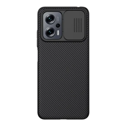 Xiaomi Poco X4 GT 5G Telefontok - Nillkin csúsztatható kameravédős fekete hátlap tok