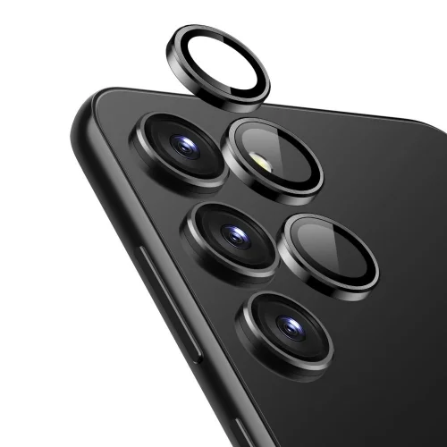 Samsung Galaxy S23 üvegfólia - ESR kamera üvegfólia fekete kerettel/gyűrűvel