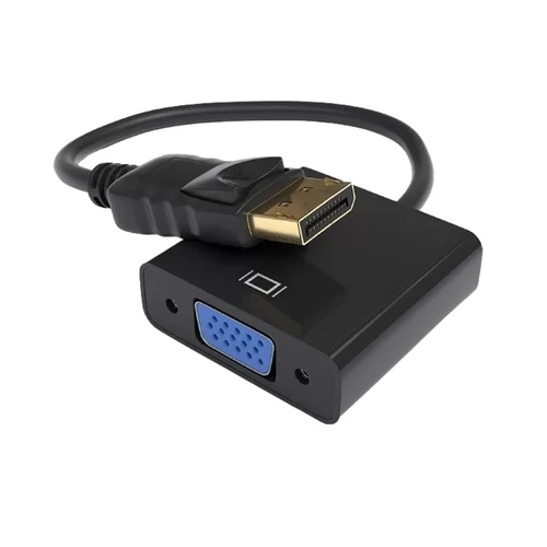 Akyga AD-36 Adapter - DisplayPort / VGA HUB porttal, 15 cm kábel, fekete