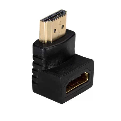 Akyga AD-01 Adapter - HDMI / HDMI HUB porttal, 90 fokban elfordított, fekete