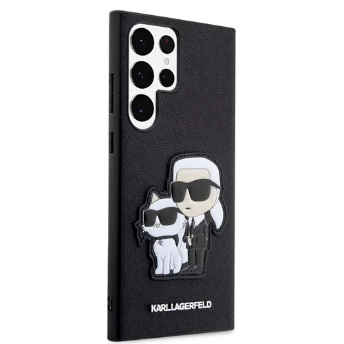 Samsung Galaxy S23 Ultra Telefontok - Karl Lagerfeld Saffiano Karl and Choupette - fekete műanyag hátlap tok