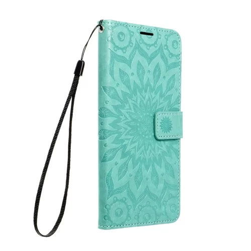 Samsung Galaxy A34 5G Telefontok - MEZZO mandala mintás zöld mágneses szilikon keretes könyvtok