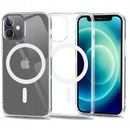 iPhone 12 mini Telefontok - Tech-Protect Magmat MagSafe kompatibilis átlátszó műanyag hátlap tok, szilikon kerettel