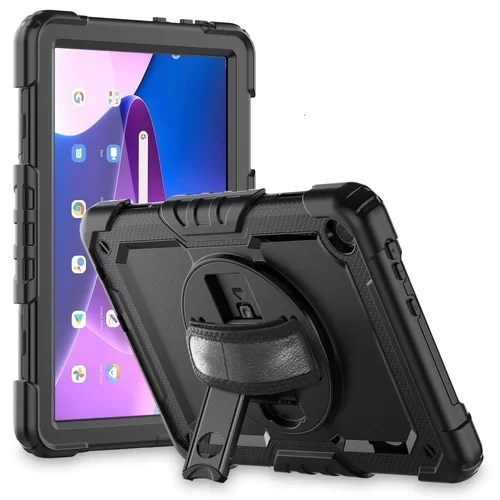 Lenovo Tab M10 Tablettok (3. generáció TB-328) - SOLID360 ütésálló, kitámasztható, fekete tablet tok