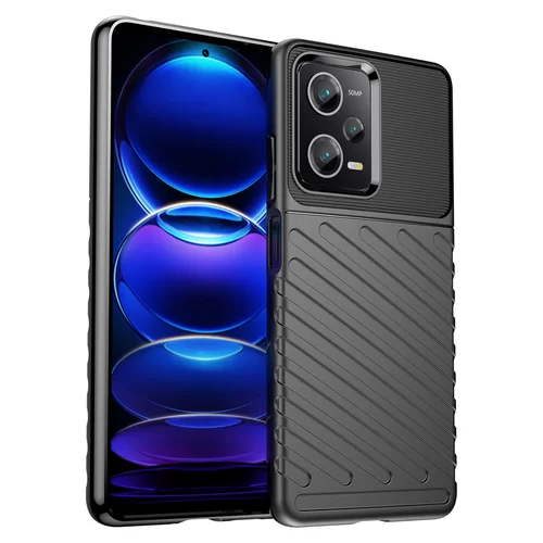Xiaomi Redmi Note 12 Pro 5G Telefontok - Thunder fekete ütésálló szilikon hátlap tok