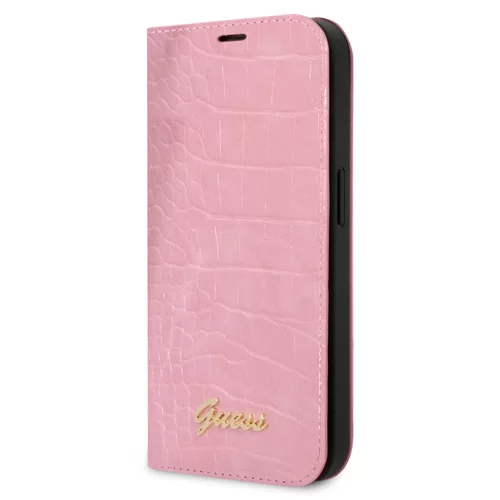 iPhone 14 Pro Max Telefontok - Guess Croco pink könyvtok