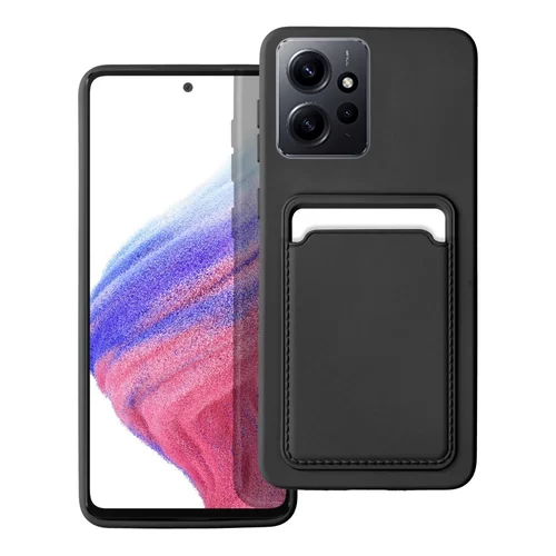 Xiaomi Redmi Note 12 4G / LTE Telefontok - Forcell Card - fekete kártyatartós szilikon hátlap tok
