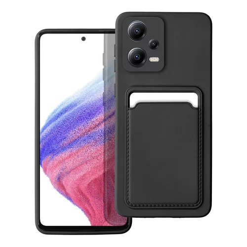 Xiaomi Redmi Note 12 5G Telefontok - Forcell Card - fekete kártyatartós szilikon hátlap tok