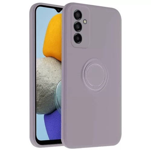 Samsung Galaxy M13 (M135) Telefontok - Grip szürke szilikon tok, kitámasztó ujjgyűrűvel