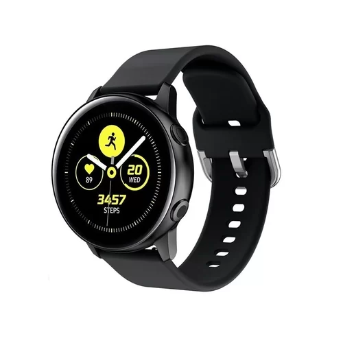 Okosóra szilikon szíj - Samsung Galaxy Watch Active 2 (20mm) okosóra szíj - fekete 