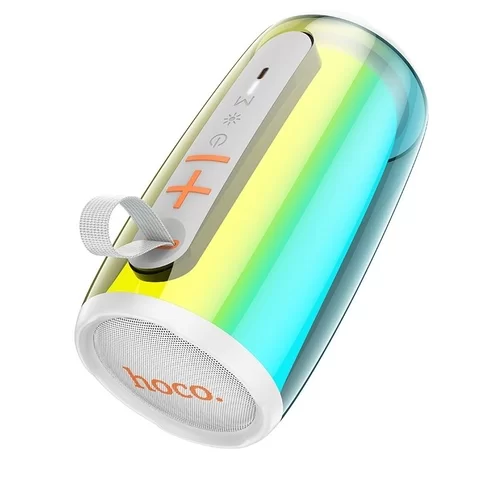 HOCO HC18 Bluetooth hangszóró - fehér LED-es, bluetooth / FM hangszóró