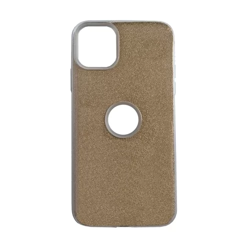 iPhone 11 Telefontok - Arany Shiny tok (Apple logónál kivágással)